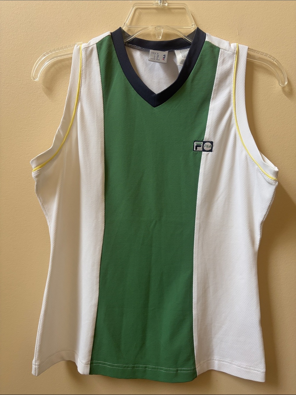 Fila Green, White & Navy Sleeveless Athletic Top